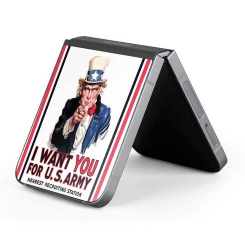 Uncle Sam Vintage War Poster Galaxy Z Flip6 Skin